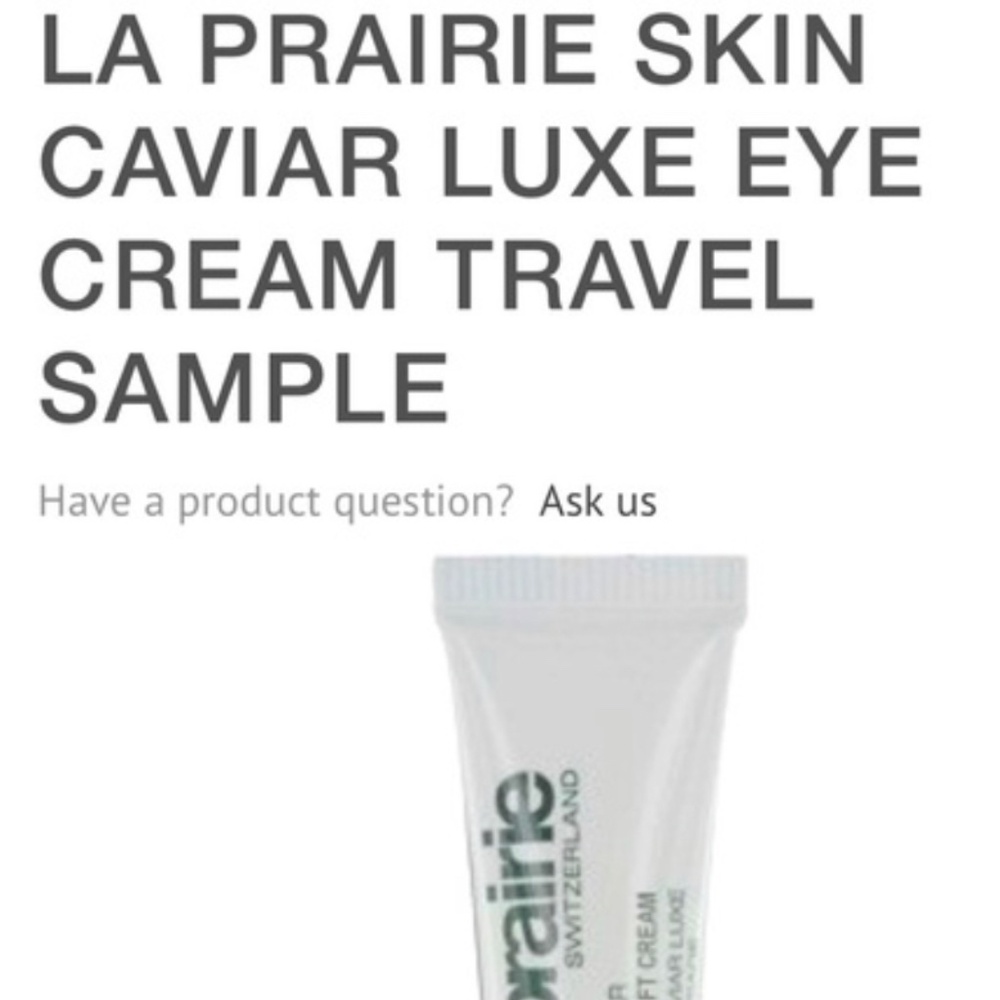 Set of 3 pieces. La Prairie skin caviar eye cream travel size. 5 ml. each